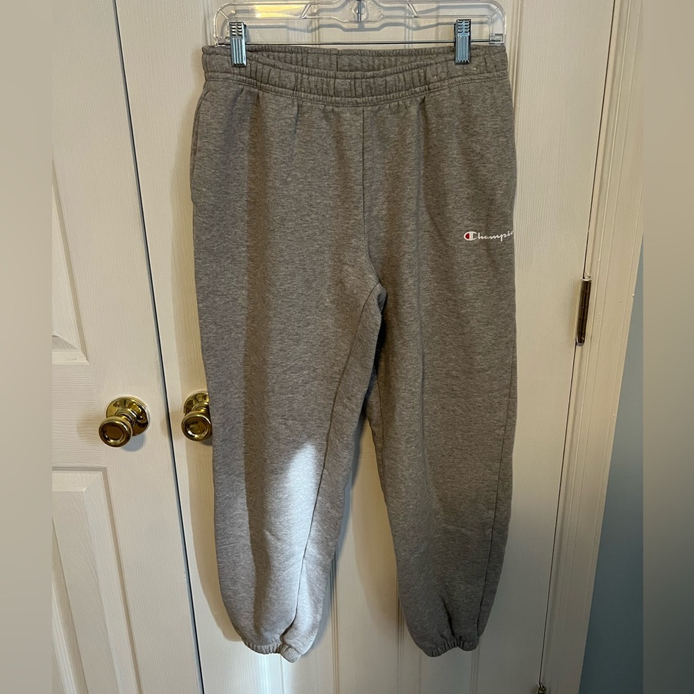 Champion Women's Mediumβ Grey Cotton Tampered Sweatpants